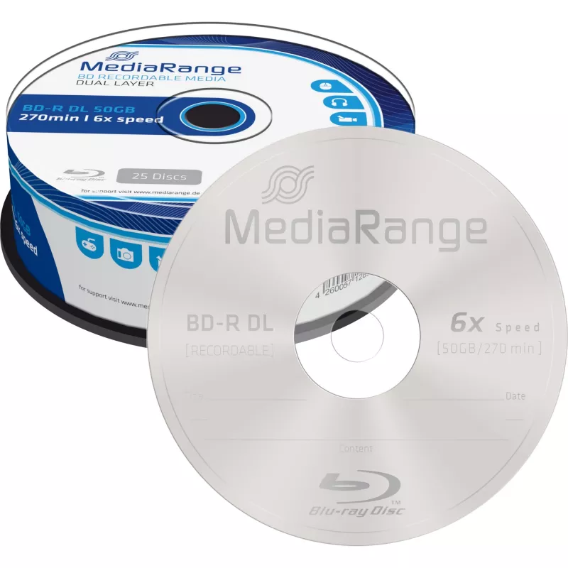 BD-R DL MediaRange MR508 50 GB 25 uds.