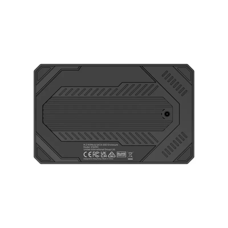Carcasa de almacenamiento externa Unitek S1229CBK01 para M.2 NVMe y SSD SATA, negra