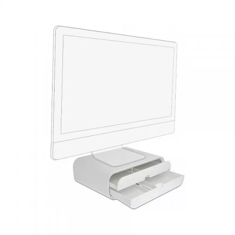 Soporte para monitor DeLOCK 18325 con dos cajones blanco