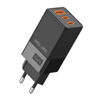Cargador Beline BELI02750 65W GaN con 2×USB-C y 1×USB-A