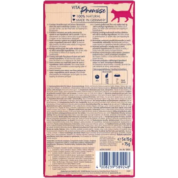 Alimento húmedo para gatos Vitakraft Naturals pasta de ternera 75 g bolsa, sin cereales, sin gluten, sin conservantes