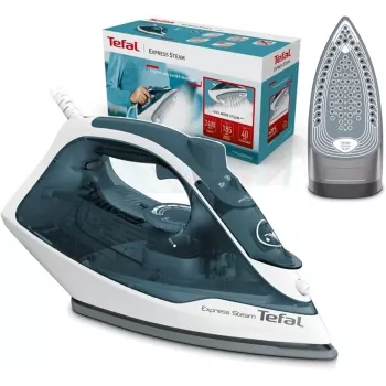 Tefal FV2839 Plancha Dry & Steam suela Cerilium 2400 W Azul, Blanca