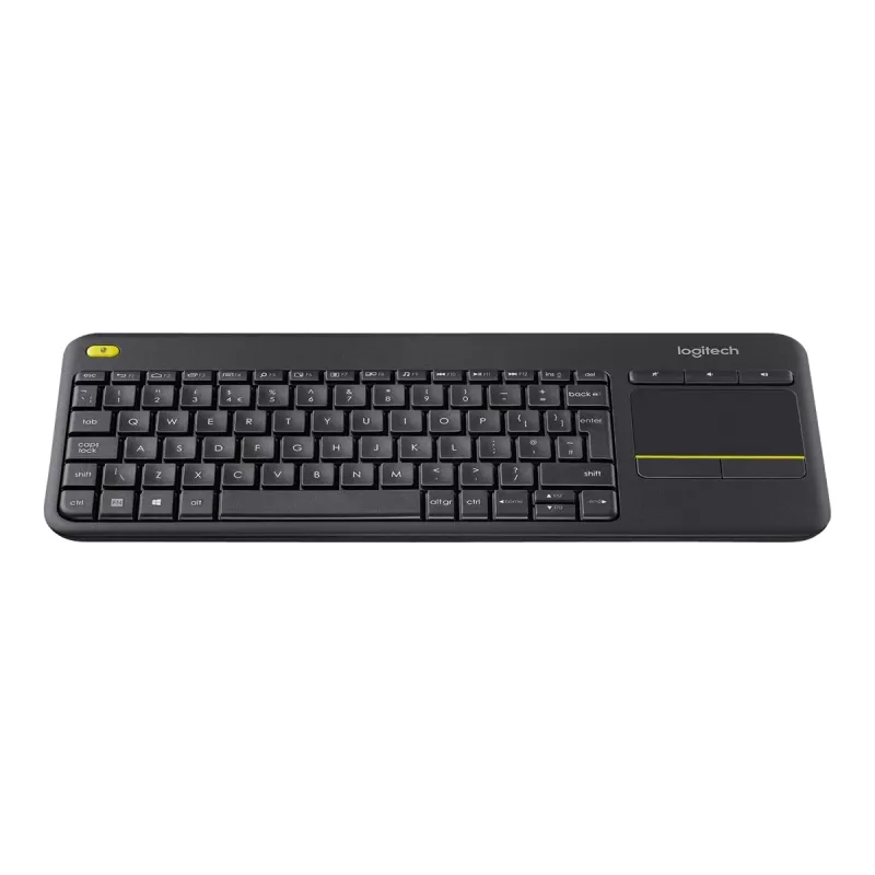 Teclado inalámbrico Logitech Wireless Touch Keyboard K400 Plus - Teclado - con touchpad - inalámbrico - 2,4 GHz - Bélgica - Negro
