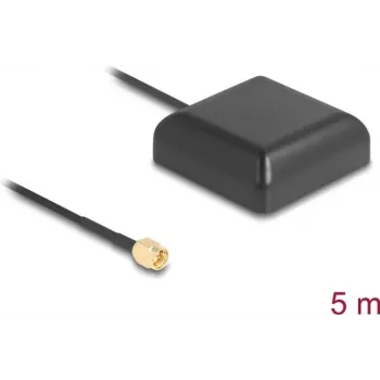 Antena GNSS Navilock NL-203AA de alta ganancia, conector SMA, cable de 5 m, para exterior