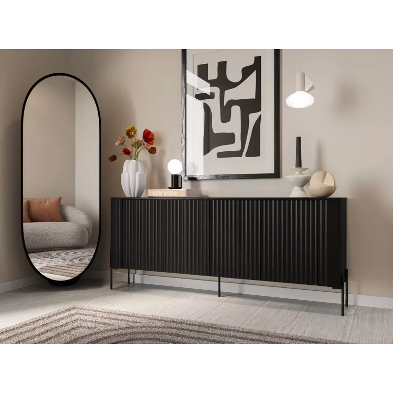 Cama Meble VERA cómoda 190x40x80 cm, negro mate