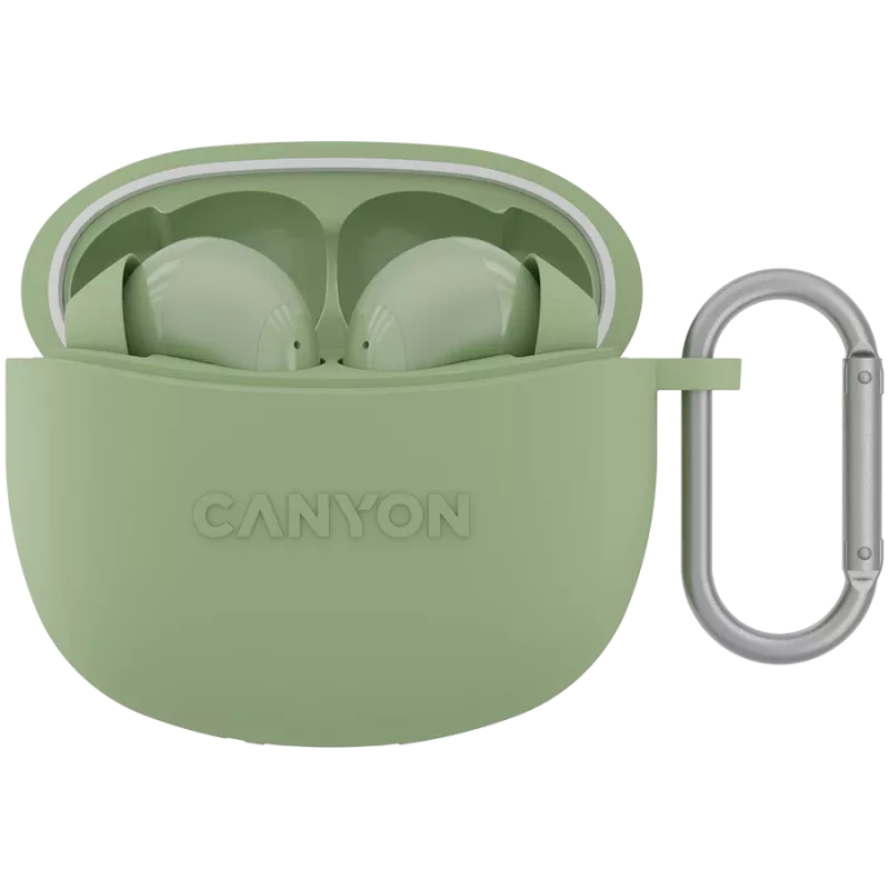 Auriculares in-ear CANYON TWS-5, verde Bluetooth 5.3, control táctil, entrada de carga: USB-C