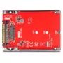 Conversor DeLOCK de 2,5 pulgadas U.3 SFF-8639 a M.2 NVMe Key M 7 mm rojo
