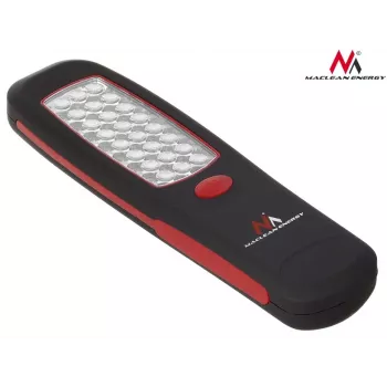 Lámpara de taller MACLEAN MCE03 — 24 LEDs, base magnética y gancho, a pilas (3×AAA)