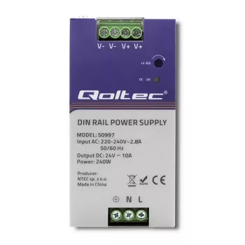 Fuente de alimentación para carril DIN QOLTEC 50997 240W 24V 10A