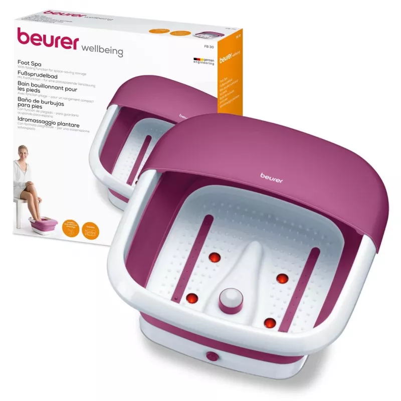 Baño de pies con burbujas Beurer FB 30 con función de burbujas y calor – masajeador para pies, calefacción y masaje de burbujas