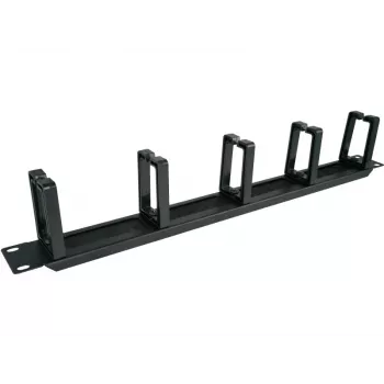 Alantec PK048 organizador de cables 1U 19 con pasacables de cepillo, 5 soportes de plástico