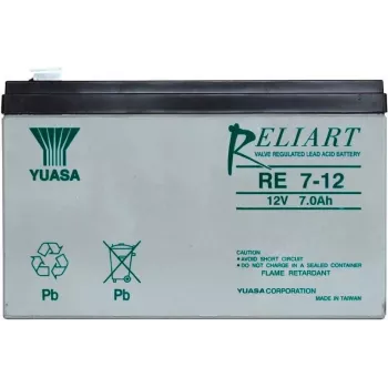 Batería de plomo-ácido sellada Yuasa RE7-12 12V 7Ah AGM para sistemas de respaldo y alimentación