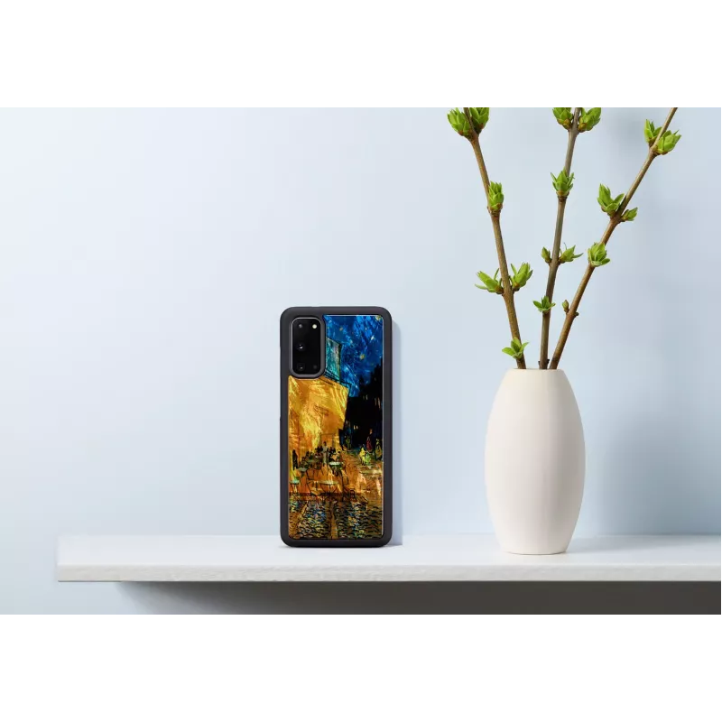 Funda protectora iKins para Samsung Galaxy S20 – negra, diseño Caféterrasse