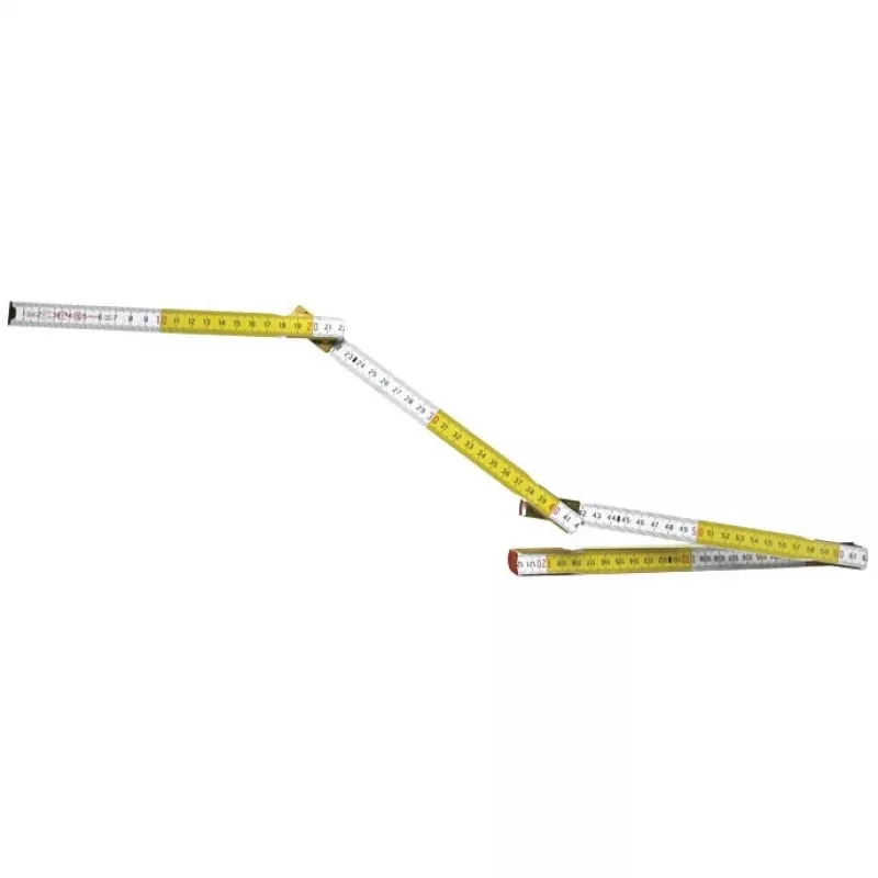 Metro plegable STANLEY 0-35-458, madera, 2 m, 17 mm de ancho, blanco/amarillo