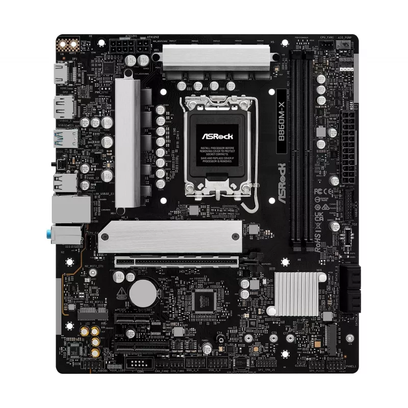 ASRock B860M-X placa base, Intel B860, LGA 1851, micro ATX, DDR5