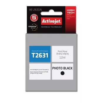 Activejet AE-2631N tinta (sustituto de Epson 26 T2631; Supreme; 12 ml; negro)