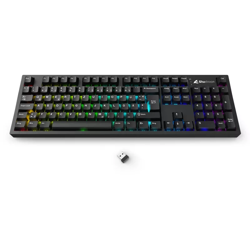 Sharkoon OfficePal KB70W Mech teclado mecánico, Linear Silent, distribución DE