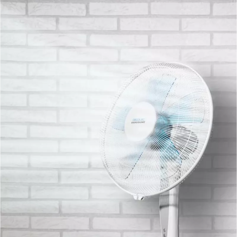 Cecotec EnergySilence 530 Power Connected | Ventilador de pie | Blanco | Diámetro 40 cm | Número de velocidades 3 | Oscilación | 50 W | Mando a distancia