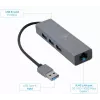 Gembird A-AMU3-LAN-01 adaptador USB-A a Gigabit LAN con hub USB 3.0 de 3 puertos, negro
