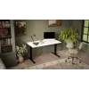 Escritorio con regulación eléctrica de altura cama meble MOON LONG 150x80 72–120 cm negro/blanco