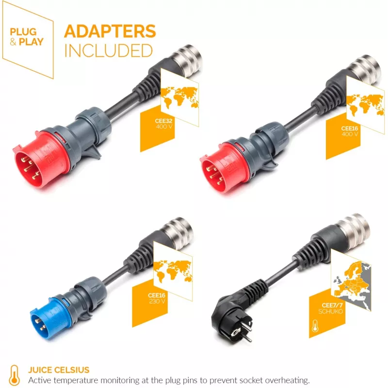 Juice Technology JUICE BOOSTER 3 air Country EU Traveller Set (antracita/negro, 1,4 - 11 kW, cable de 3,1 metros)