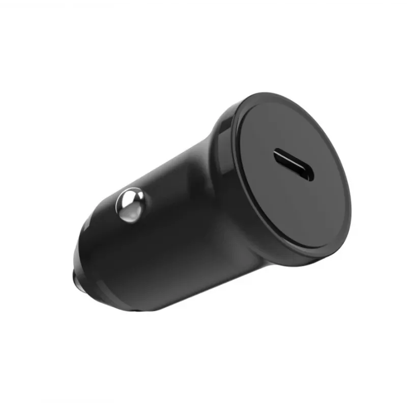 Cargador USB-C para coche FIXED FIXCC30N-C-BK 30W, cable fijo, carga rápida de un solo puerto para toma de 12V
