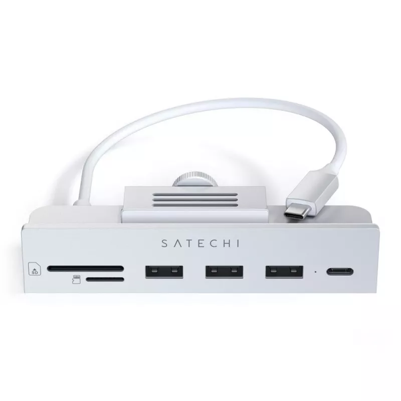Dock para portátil / replicador de puertos Satechi ST-UCICHS USB 3.2 Gen 1 Type-C, puertos USB-A, SD/MicroSD, plata