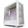 Caja de PC NZXT H7 Flow RGB Midi Tower Blanca — cristal templado, EATX, frontal 3×120mm, USB-C