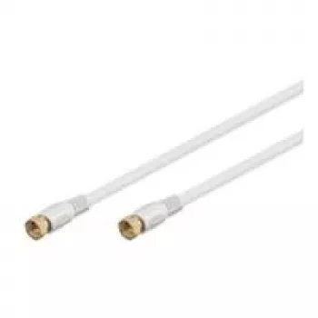 Wentronic Goobay cable de conexión SAT, 100% apantallado, dorado, blanco, 3,5 m – conector macho F conector macho F (67292)