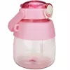 Botella de agua Extralink botella escolar con pajita y correa 1 L rosa