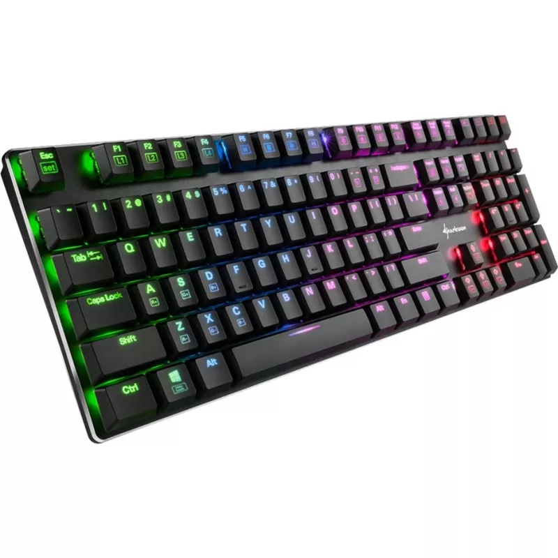 PureWriter RGB, teclado gaming negro, distribución FR, Kailh Choc Low Profile Blue