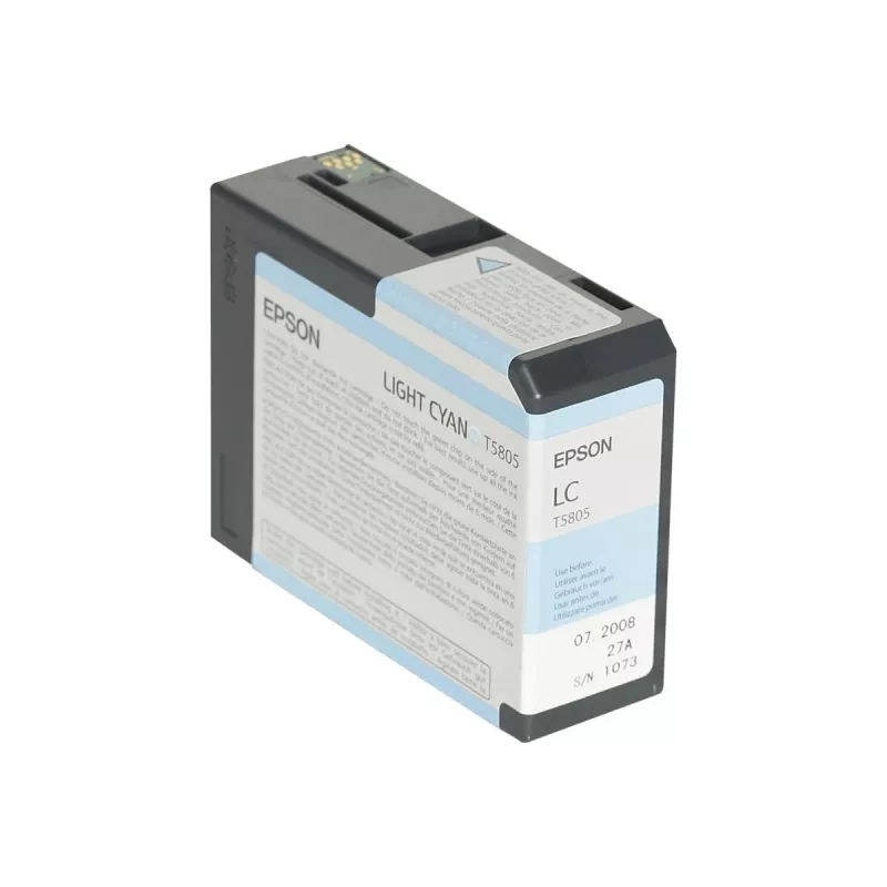 Epson Pack individual cian claro T580500, cian claro, tinta pigmentada, 80 ml, 1 unidad, pack individual