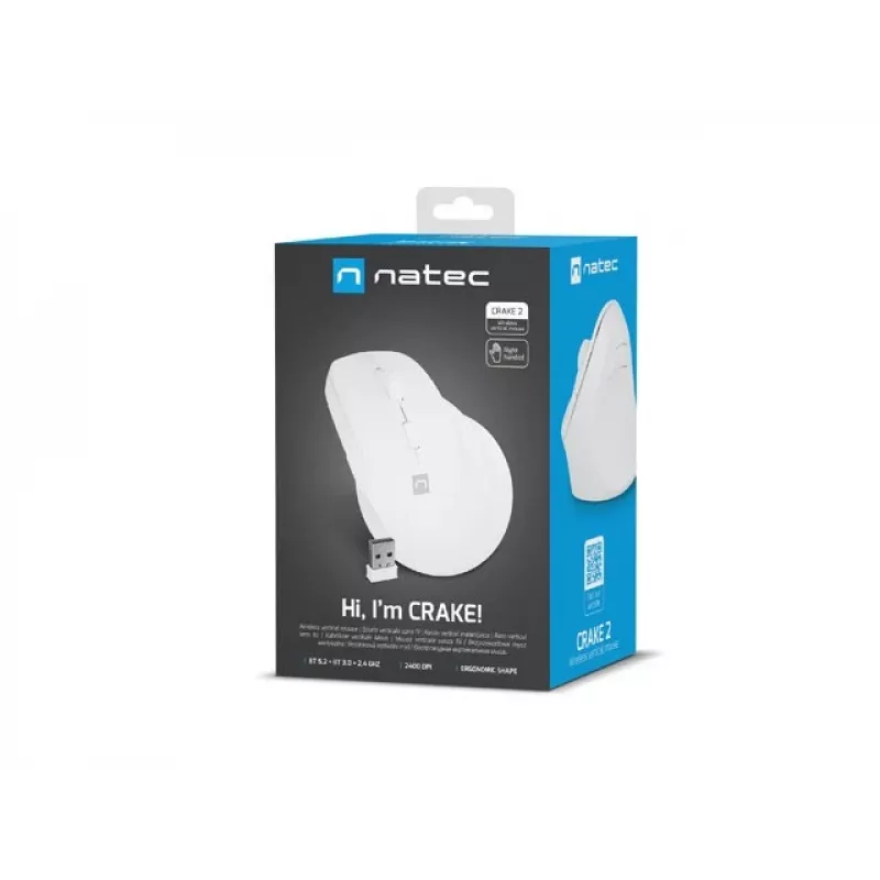 NATEC Crake 2 ratón, universal, para diestros, RF Wireless + Bluetooth, óptico, 2400 DPI