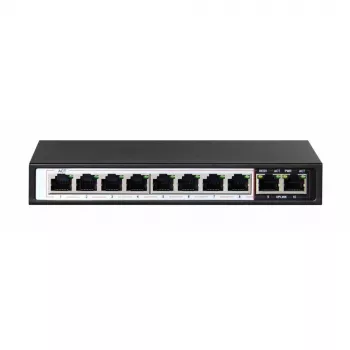 Switch PoE Extralink CERES 8x 100Mb/s PoE/PoE+, 2x uplink RJ45 100Mb/s, 96W
