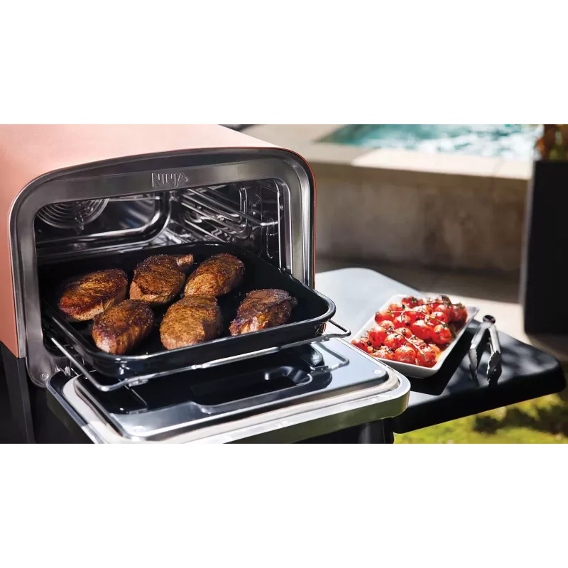 Ninja Woodfire OO101EU horno eléctrico de exterior, horno para pizza y ahumador, 2400 W