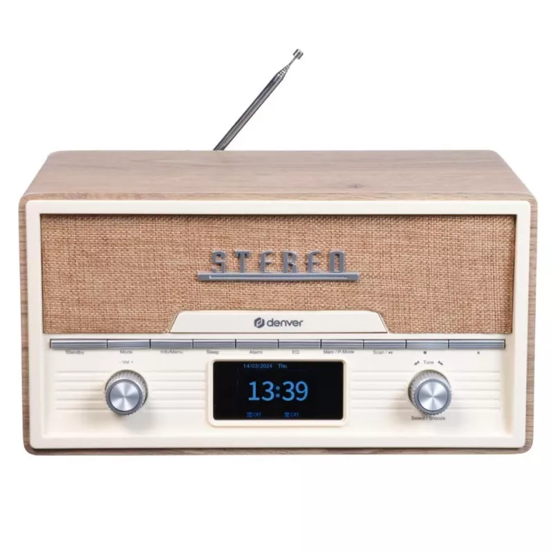 Reproductor de CD personal Denver MDA-525LW madera 10 W DAB+ FM