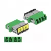 Acoplador de fibra óptica DeLOCK 86902 LC Quad hembra a LC Quad hembra monomodo verde