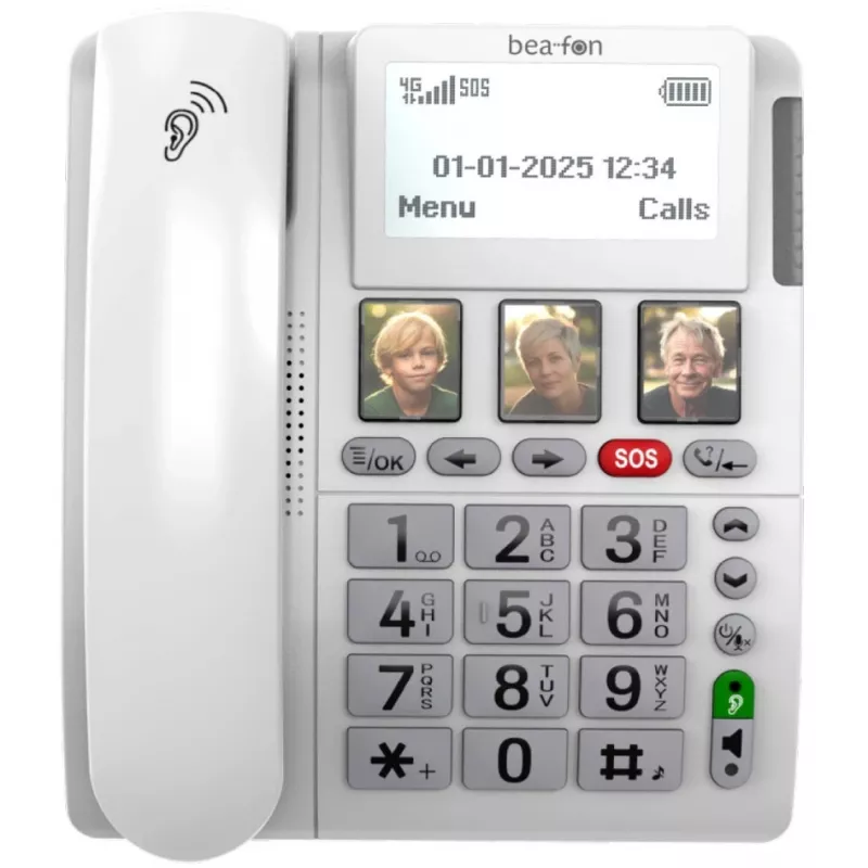 Bea-fon ML10 LTE (teléfono de sobremesa 4G) Blanco incl. pulsera SOS