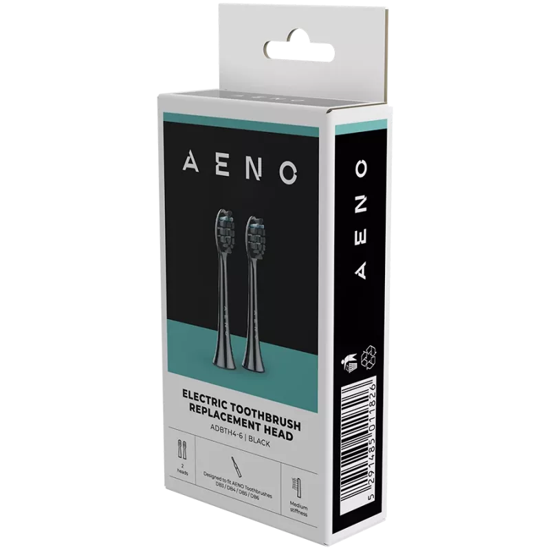 Cabezales de cepillo de repuesto AENO, negro, cerdas Dupont, pack de 2 (para ADB0004/ADB0006 y ADB0003/ADB0005)
