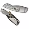 WEDO 78808 Safety-Cutter ALU cúter, hoja trapezoidal, con muelle, retráctil automático, 2 hojas de repuesto, TÜV/GS, plateado