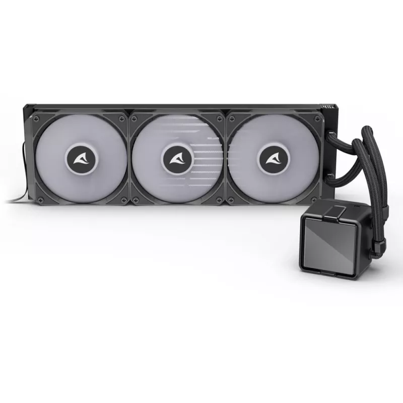 Refrigeración líquida todo en uno para CPU Sharkoon S100 ARGB – radiador de 360 mm, negro