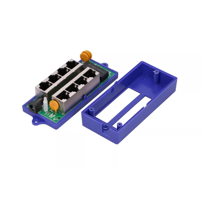 Inyector PoE Extralink Gigabit 4 puertos, 4x 1000Mb/s RJ45, 48V, azul/negro