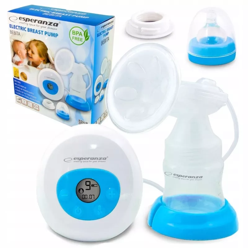 Esperanza BEBITA ECM001B Sacaleches eléctrico, 150 ml, azul