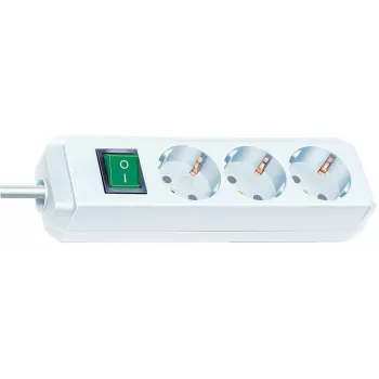 brennenstuhl Eco-Line - Regleta de enchufes - Tomas de salida: 3 - Cable de 1,5m - blanco (1152320400)