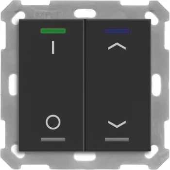 Pulsador KNX MDT BE-TAL550206.D1 Light 55 2 canales RGBW negro mate conmutación control de persianas 1 (BE-TAL550206.D1)