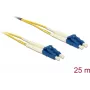 Cable de fibra óptica DELOCK 80158 OS2 25 m, 2x LC a 2x LC, 9 µm, dúplex completo, amarillo/azul
