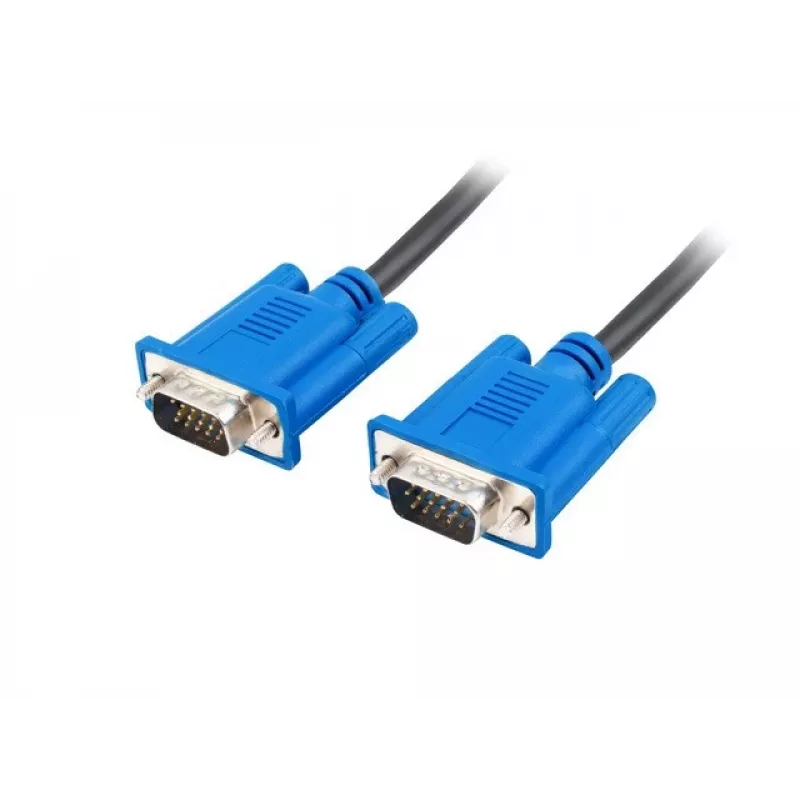 Cable VGA (D-Sub) LANBERG CA-VGAC-10CU-0050-BK – 5 m, conector macho a conector macho, ferrita, funda de PVC