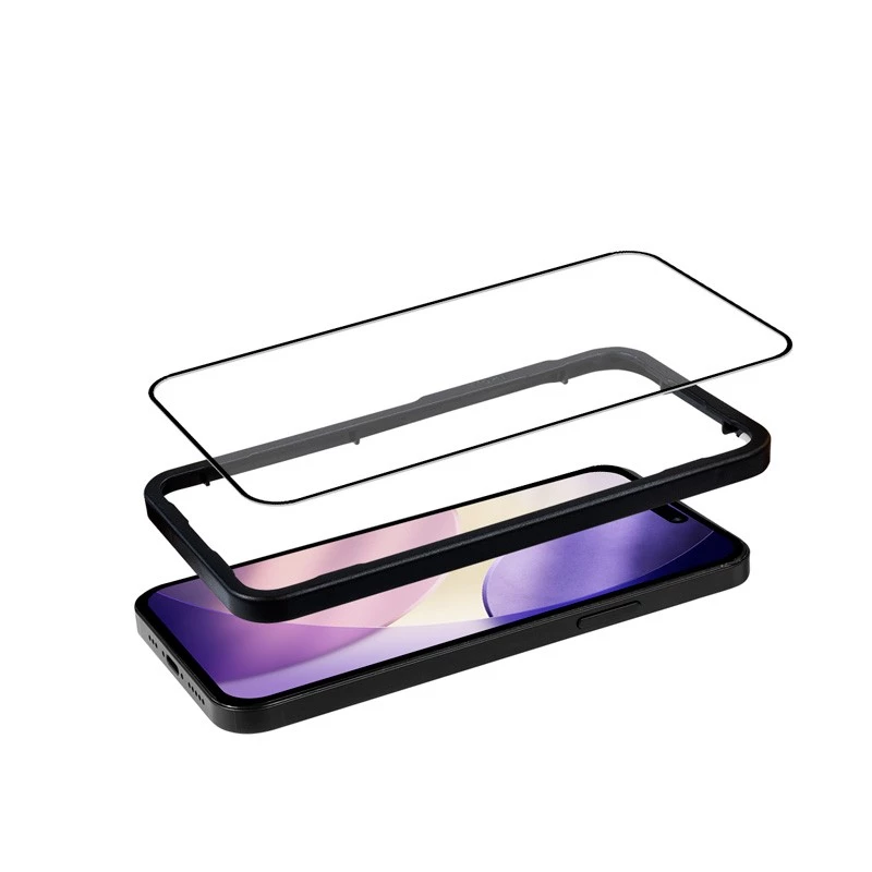 Marco de montaje para cristal templado protector de Crong para iPhone 17 (modelo CRG3DAGIP1763)