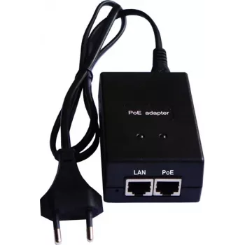 Inyector PoE extra digital POE-004 1 canal 48V 15W para alimentación de dispositivos individuales por Ethernet