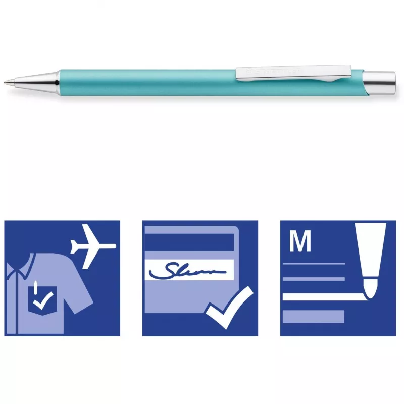 Staedtler elance 421 45 bolígrafo retráctil, beige dorado, tinta azul